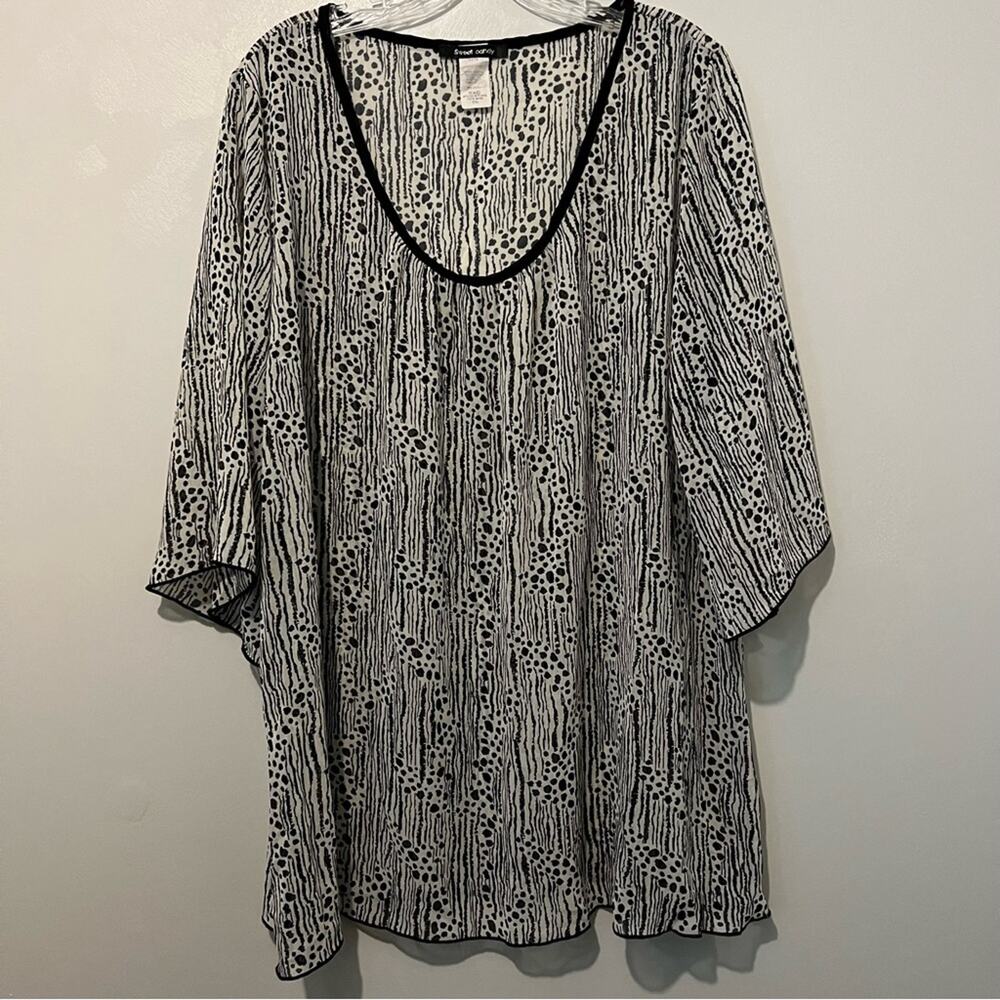 Sweet Candy Sheer Flowing Swoop Neck Pullover Blouse | Women’s Size 3X